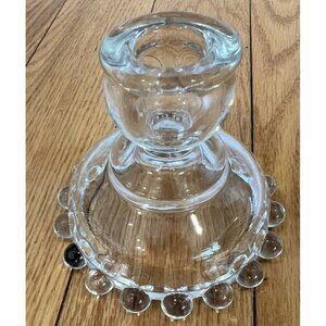 Imperial Candlewick Beaded Candle Holder 3.75” Tall 4 1/2" Wide